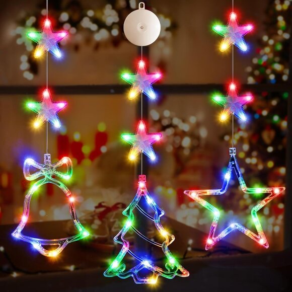Other - 3Pcs Christmas Window Lights Decorations with Timer, Battery Powered Christmas W